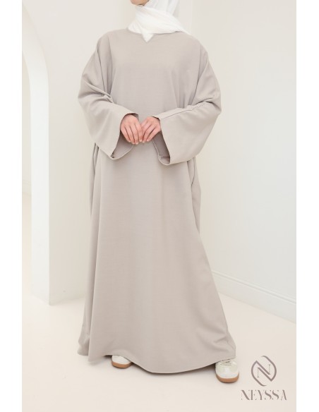 Abaya femme longue avec poches tissu de haute qualité tailleur hijabi