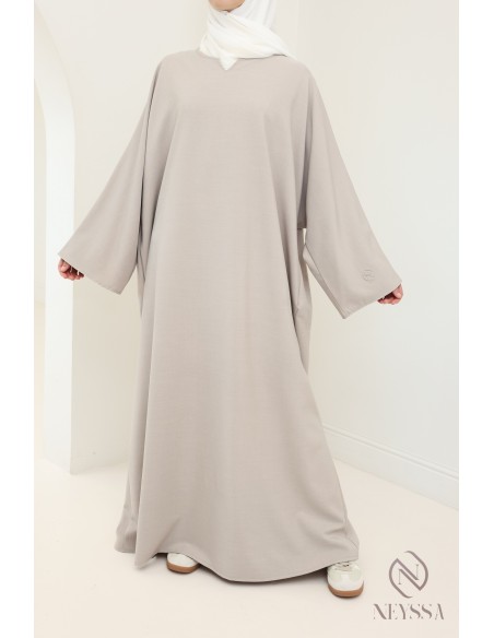 Abaya femme longue avec poches tissu de haute qualité tailleur hijabi