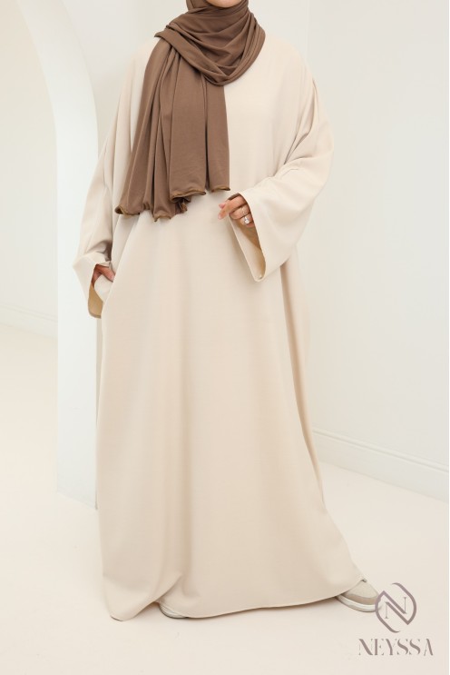 Abaya femme longue avec poches tissu de haute qualité tailleur hijabi