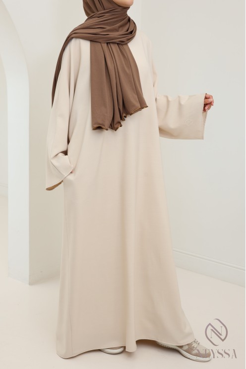 Abaya femme longue avec poches tissu de haute qualité tailleur hijabi