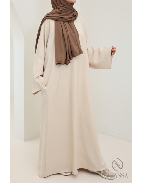Abaya femme longue avec poches tissu de haute qualité tailleur hijabi