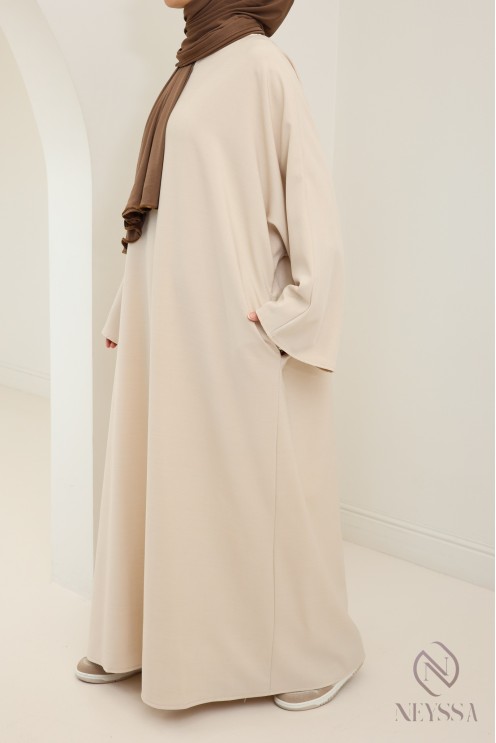 Women's long abaya with pockets high quality fabric hijabi suit