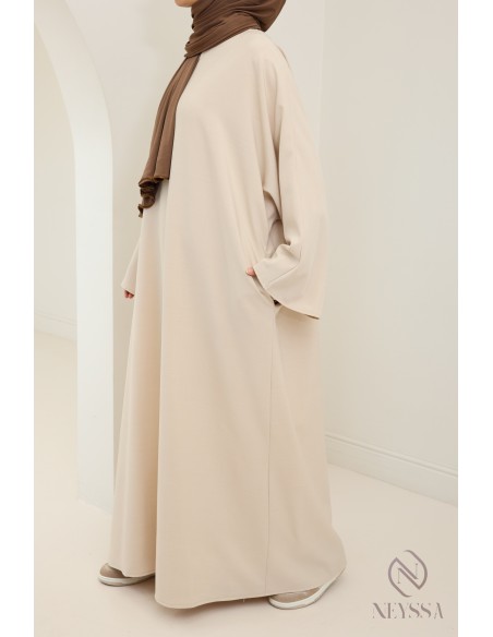 Lange Damenabaya mit Taschen hochwertiger Stoff Hijabi-Schneider