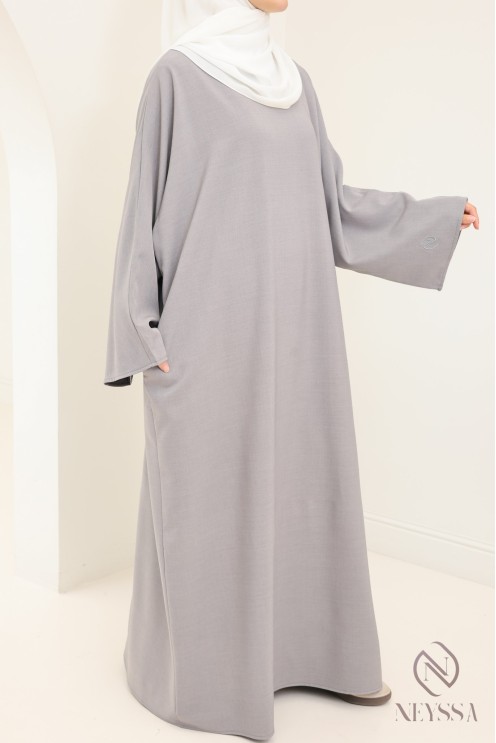 Women's long abaya with pockets high quality fabric hijabi suit