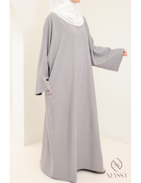 Abaya femme longue avec poches tissu de haute qualité tailleur hijabi