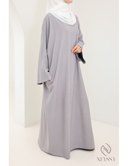 Women's long abaya with pockets high quality fabric hijabi suit