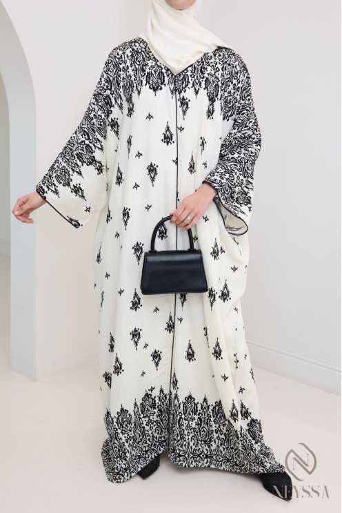 Langes Kleid in Leinenoptik für verschleierte Frauen, ideal den Sommer