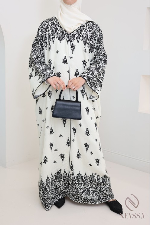 Langes Kleid in Leinenoptik für verschleierte Frauen, ideal den Sommer