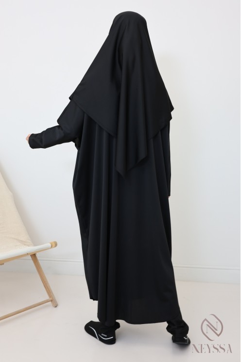 Jilbab de bain khimar noir pour femme musulmane musulmane