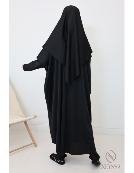 Jilbab de bain khimar noir pour femme musulmane musulmane