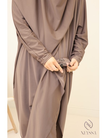 Women’s veiled bath jilbeb, long tunic, palazzo and bath khimar