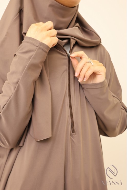 Bademantel-Jilbeb verschleierte Damen, lange Tunika und Bade-Khimar