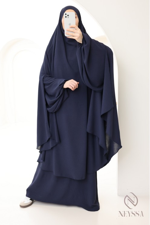 Abaya Khimar extra lang aus Jazz, Neyssa Confection, made in France.
