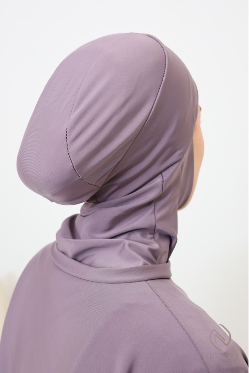 Full-cut burkini, tunic, palazzo and hood, water-repellent fabric
