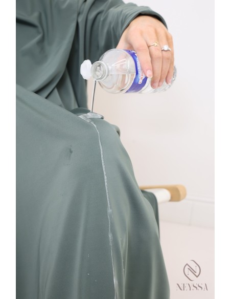 Jilbab de bain kaki hydrofuge, khimar, tunique et pantalon intégré