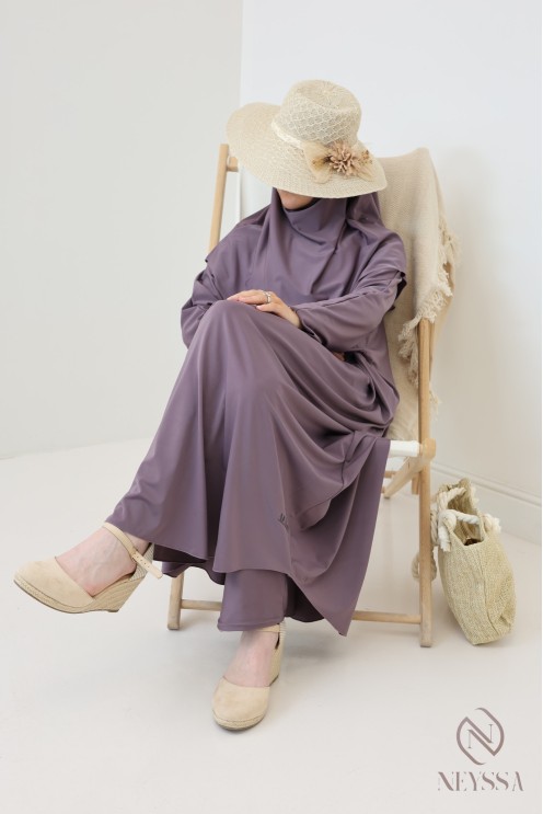 Burkini Stil Jilbeb Khimar Bad, lange Tunika, Palazzo Frau