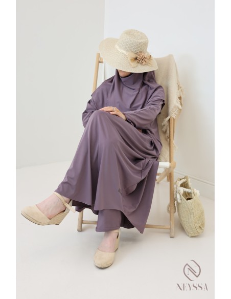 Burkini style Jilbeb khimar bath, long tunic, palazzo woman