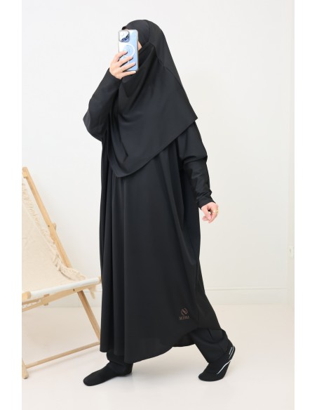 Schwarzes khimar Bad Jilbab für muslimische muslimische Frau