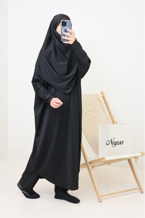 Schwarzes khimar Bad Jilbab für muslimische muslimische Frau