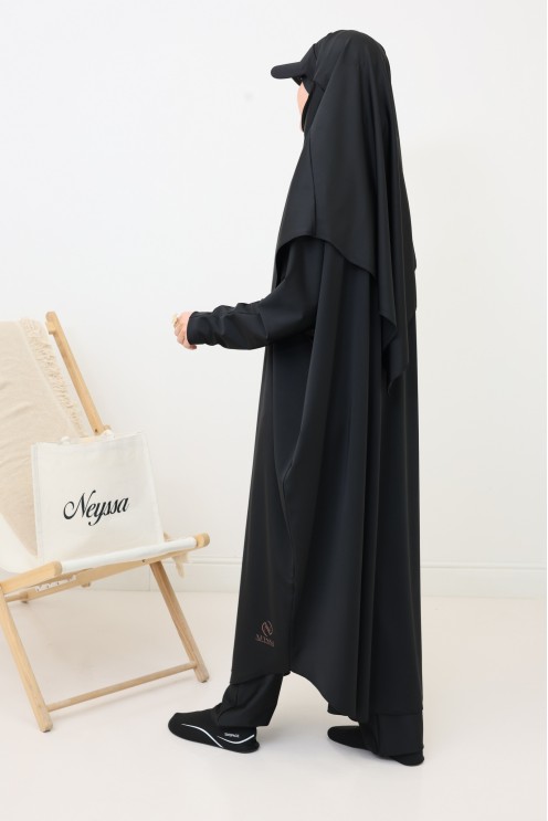 Schwarzes khimar Bad Jilbab für muslimische muslimische Frau