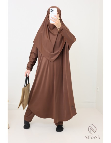 Modest Schokolade Burkini für Frauen Bad Jilbeb mit Khimar