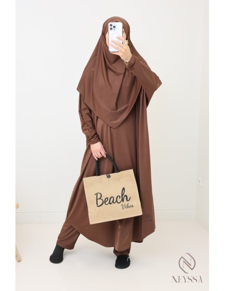 Jilbab de bain Neyssa marron chocolat