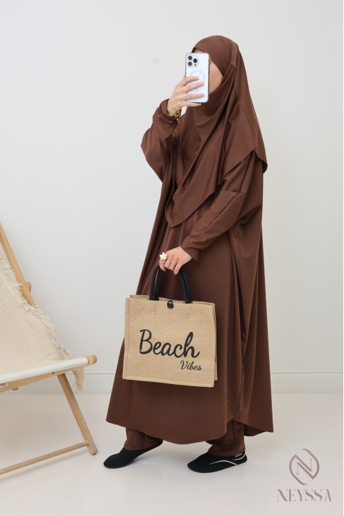 Jilbab de bain marron Neyssa