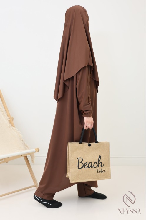 Modest Schokolade Burkini für Frauen Bad Jilbeb mit Khimar