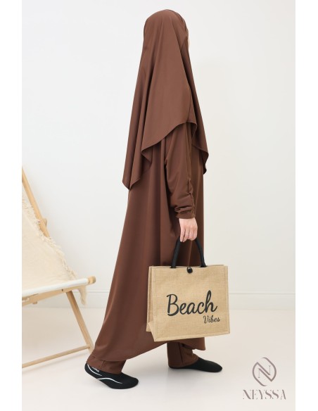 Modest Schokolade Burkini für Frauen Bad Jilbeb mit Khimar