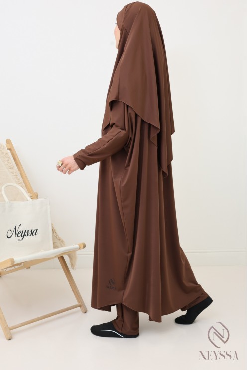 Modest Schokolade Burkini für Frauen Bad Jilbeb mit Khimar