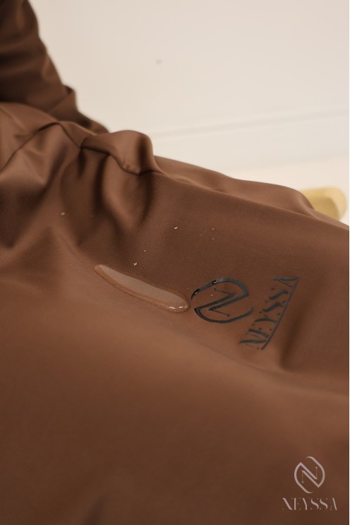 Modest chocolate burkini for woman bath jilbeb with khimar