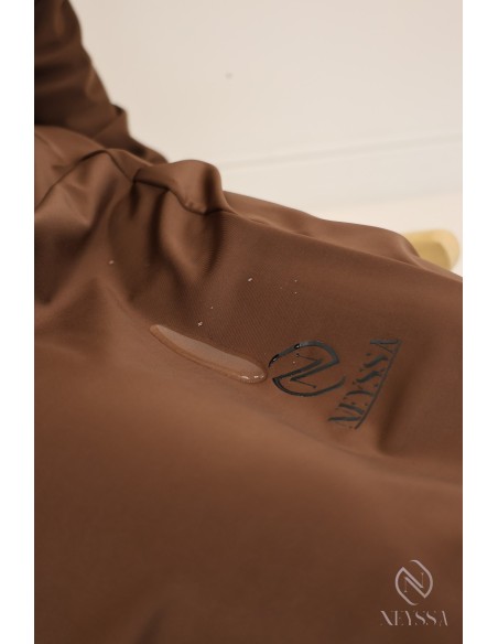 Burkini chocolat modeste pour femme jilbeb de bain avec khimar