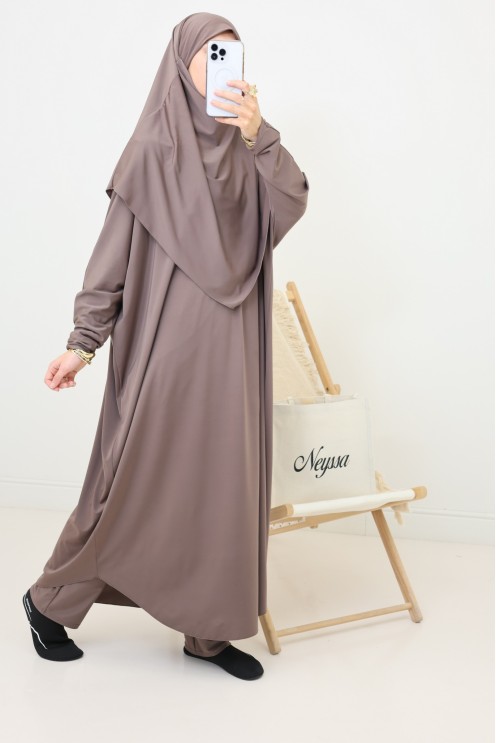 Women’s veiled bath jilbeb, long tunic, palazzo and bath khimar