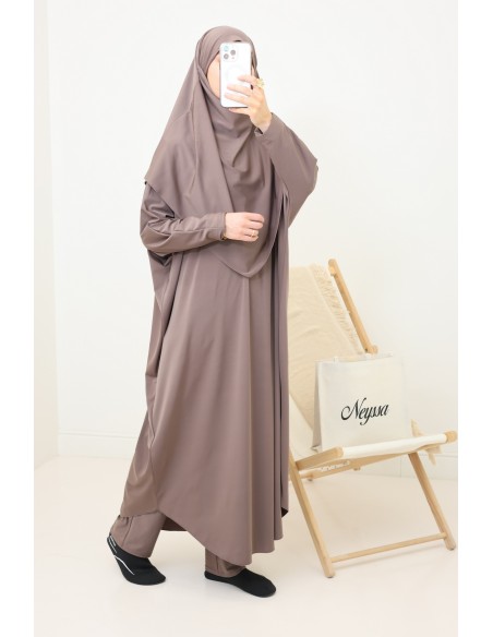 Jilbeb de bain pour femme voilée, tunique longue, palazzo et khimar de bain