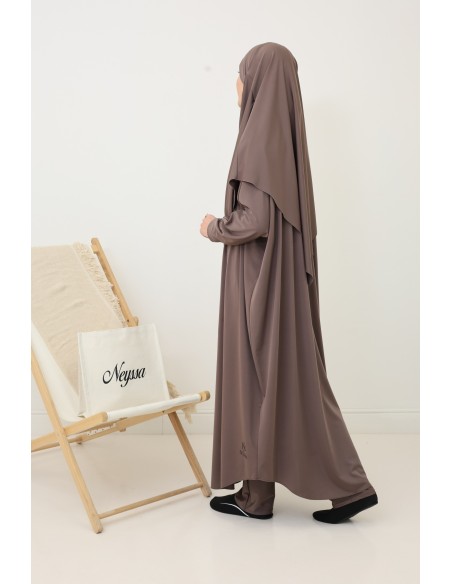 Women’s veiled bath jilbeb, long tunic, palazzo and bath khimar