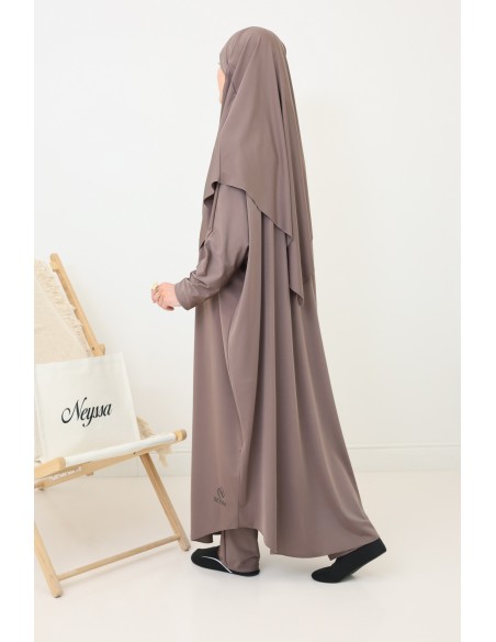 Women’s veiled bath jilbeb, long tunic, palazzo and bath khimar