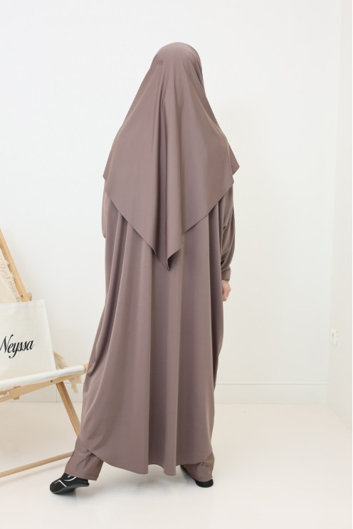 Bademantel-Jilbeb verschleierte Damen, lange Tunika und Bade-Khimar
