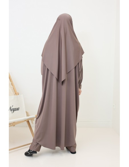 Women’s veiled bath jilbeb, long tunic, palazzo and bath khimar