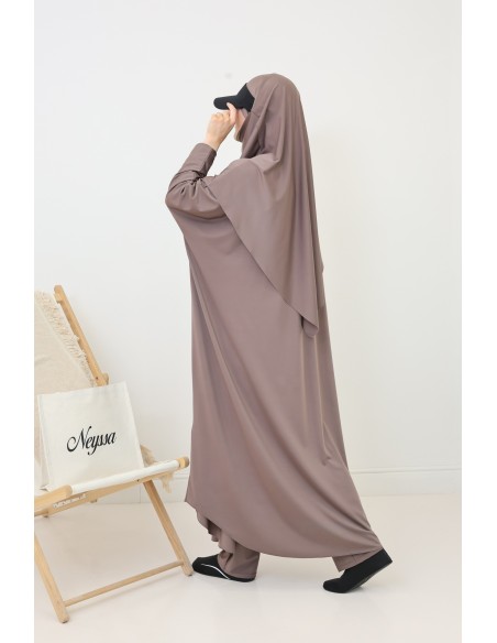 Jilbeb de bain pour femme voilée, tunique longue, palazzo et khimar de bain