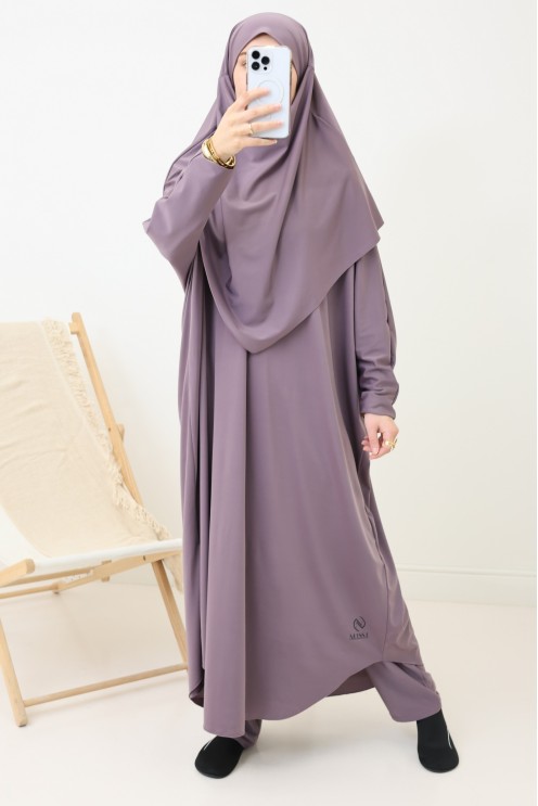 Burkini Stil Jilbeb Khimar Bad, lange Tunika, Palazzo Frau