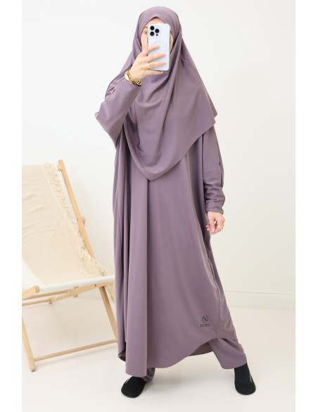 Burkini Stil Jilbeb Khimar Bad, lange Tunika, Palazzo Frau