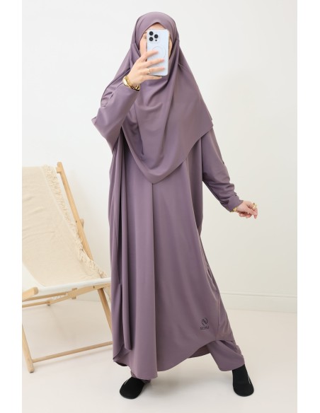 Burkini Stil Jilbeb Khimar Bad, lange Tunika, Palazzo Frau
