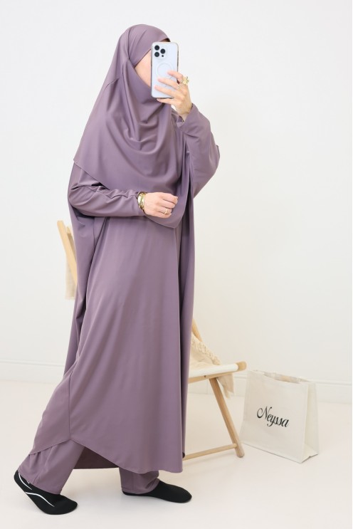 Burkini Stil Jilbeb Khimar Bad, lange Tunika, Palazzo Frau