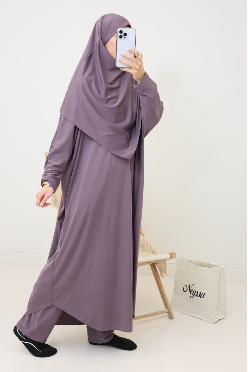 Burkini Stil Jilbeb Khimar Bad, lange Tunika, Palazzo Frau