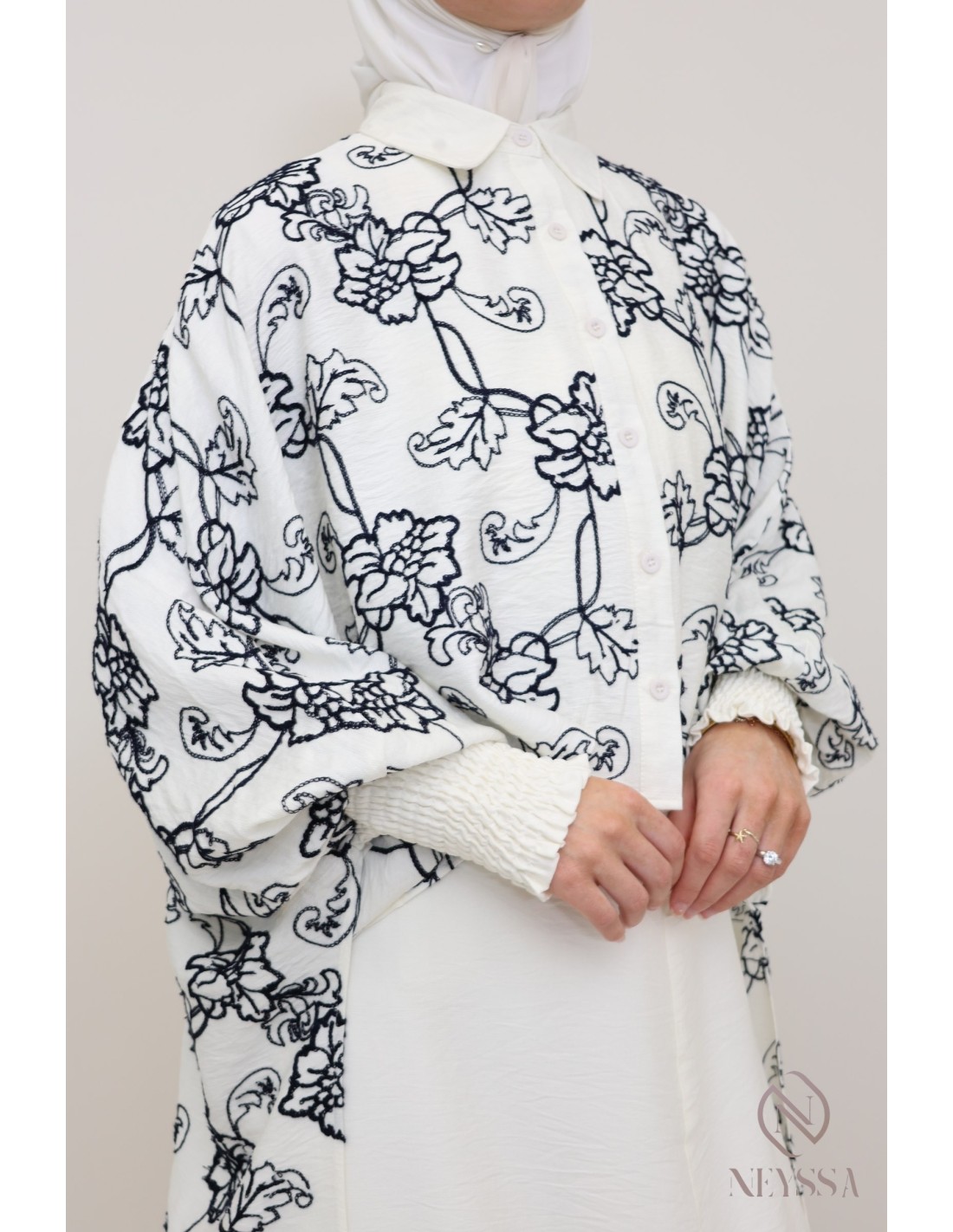 Jamnii Pret Embroidered Bareeze Net 2 Piece Suit Niyat E Shoq