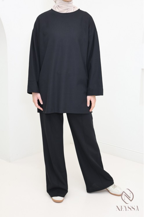 Top + loose cotton pants set, modest hijabi outfit