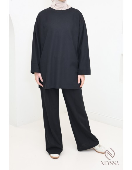 Top + loose cotton pants set, modest hijabi outfit