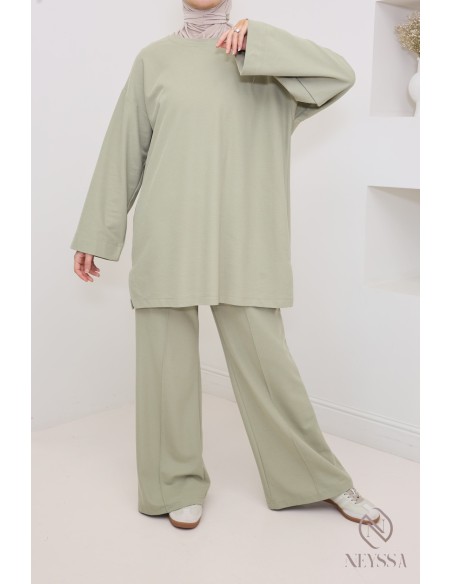 Top + loose cotton pants set, modest hijabi outfit