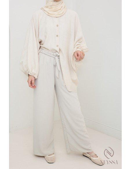 loose-fitting jazz pants with elastic waistband and front bow