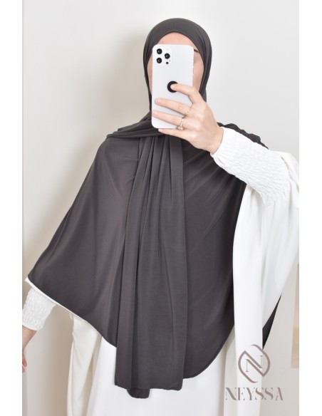 hijab Khimar jersey premium 2 en 1 modèle court, facile à enfiler, modest fashion
